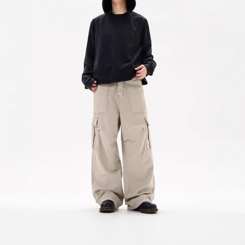 Damen Lässige Weitgeschnittene Cargo-Hose mit praktischen Taschen Shop Nory
