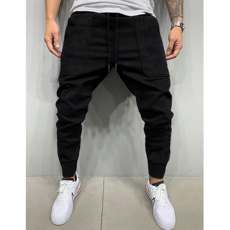 Herren stylische Jogginghose mit seitlichen Zipper-Taschen Shopnory