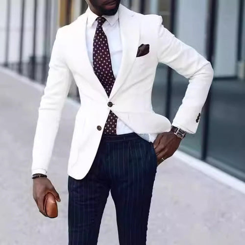 Herren eleganter Leinenblazer mit schmalem Schnitt