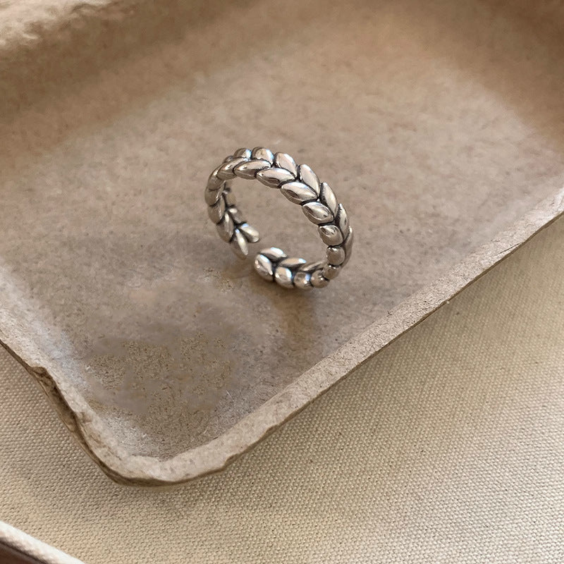 Damen Offener Designring mit elegantem Blattmotiv Shop Nory