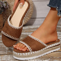 Damen Espadrille-Slipper mit geflochtenem Absatz