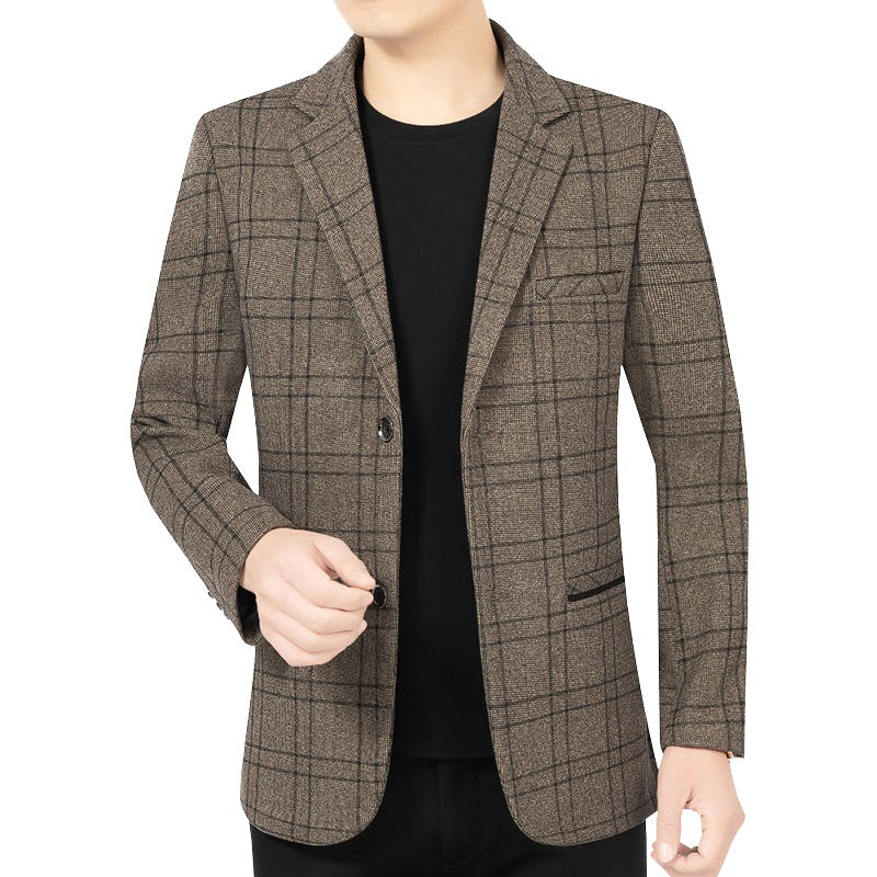 Herren Elegantes Karomuster-Sakko mit leichtem Stretch und Notch-Revers Shop Nory