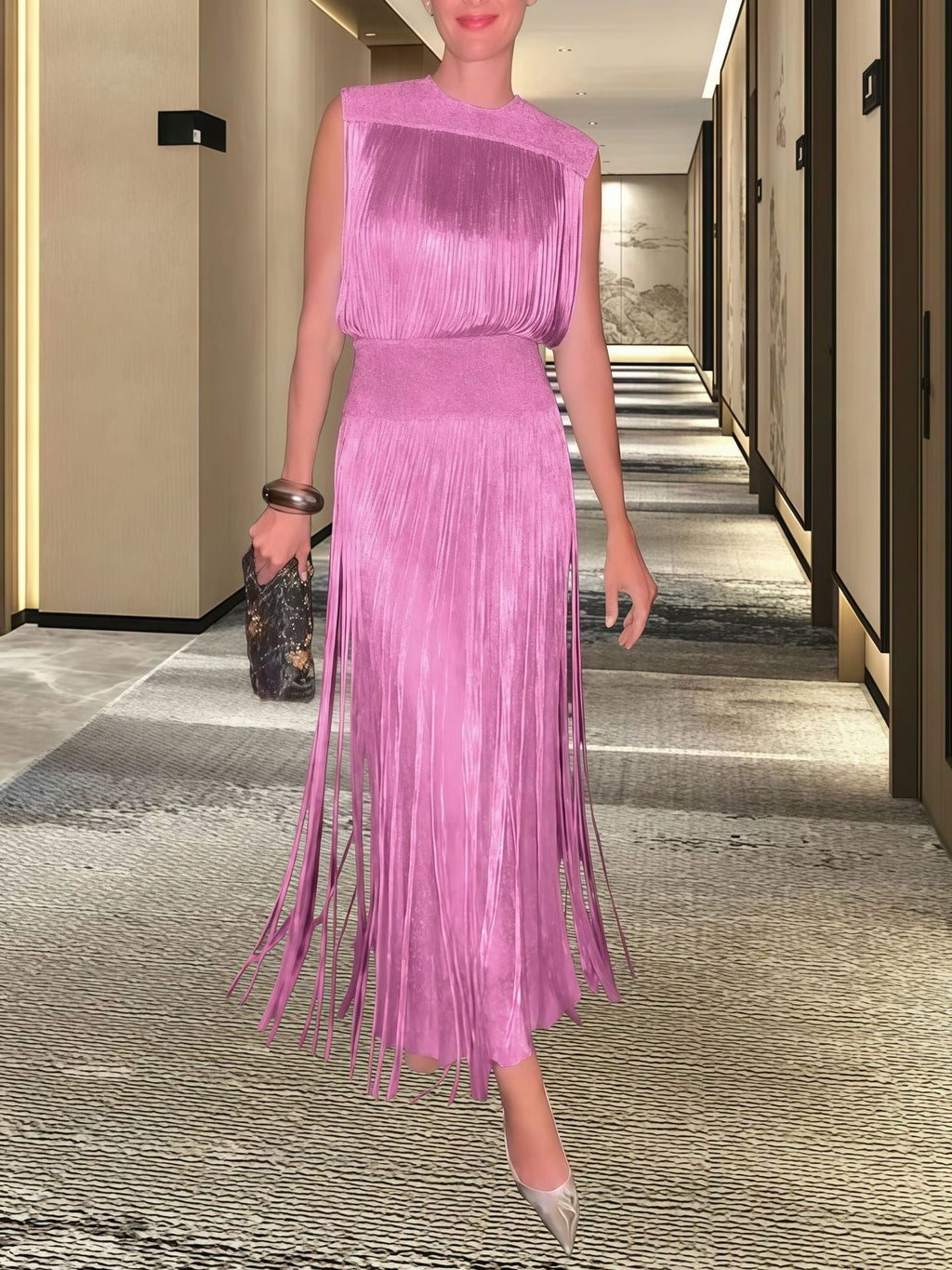 Damen Elegantes Abendkleid mit schwingendem Saum