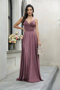 Damen Elegantes Maxikleid mit gerafftem Oberteil und schwingendem Saum