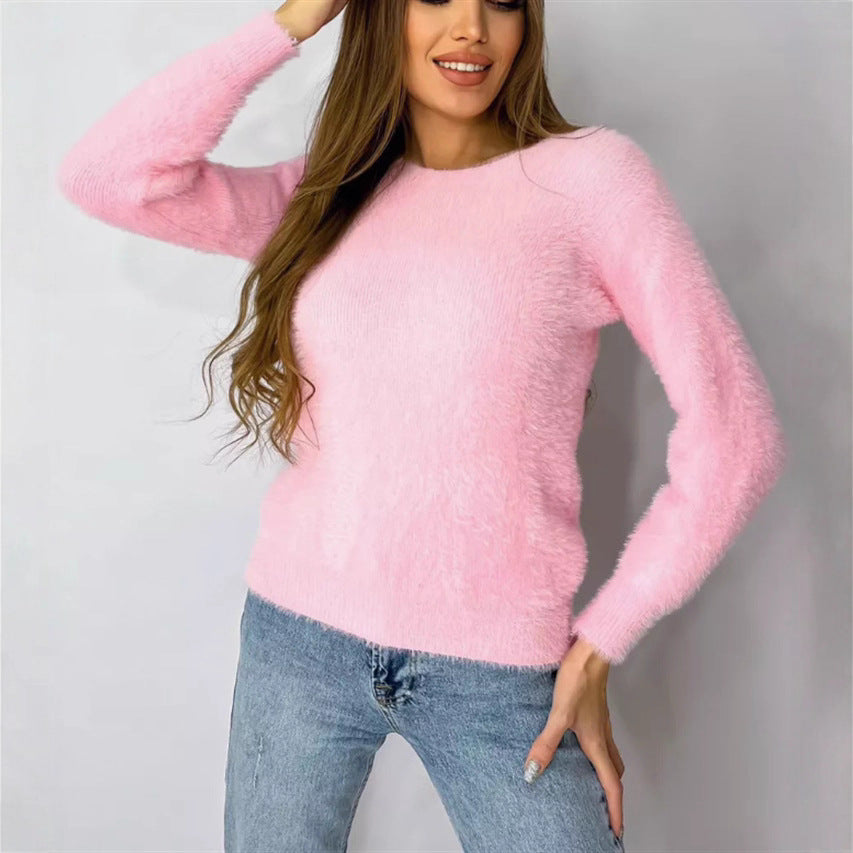 Damen Flauschiger Modischer Pullover