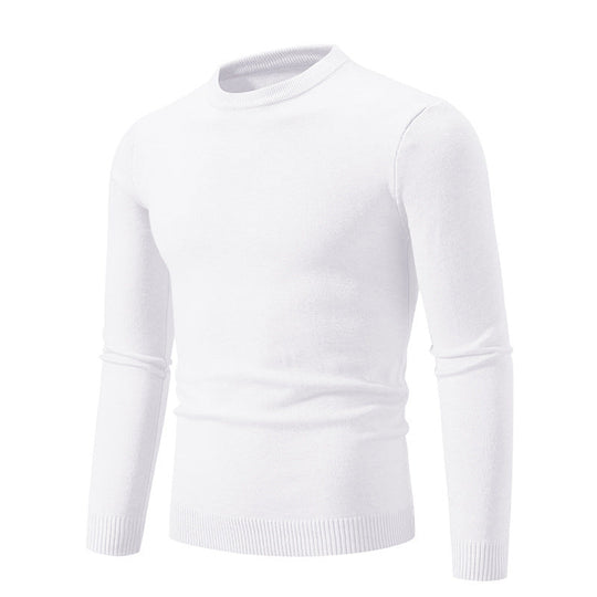 Herren eleganter Rundhals-Pullover aus feiner Baumwolle
