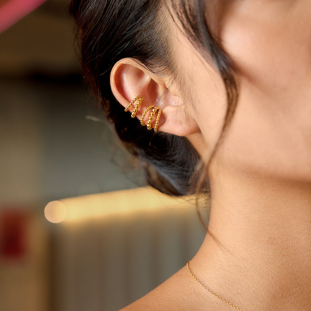 Damen Creolen mit elegantem Perlen-Design aus hypoallergenem Edelstahl Shop Nory