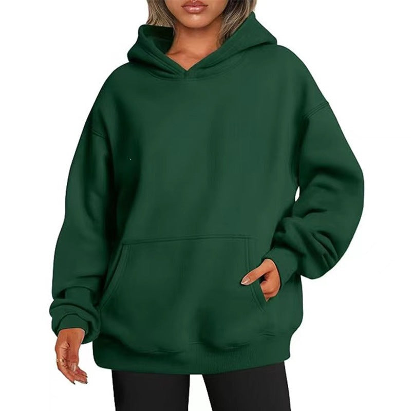 Damen nan Oversize-Kapuzenpullover mit Raglanärmeln, Kängurutasche und weichem Fleece-Innenfutter Shop Nory