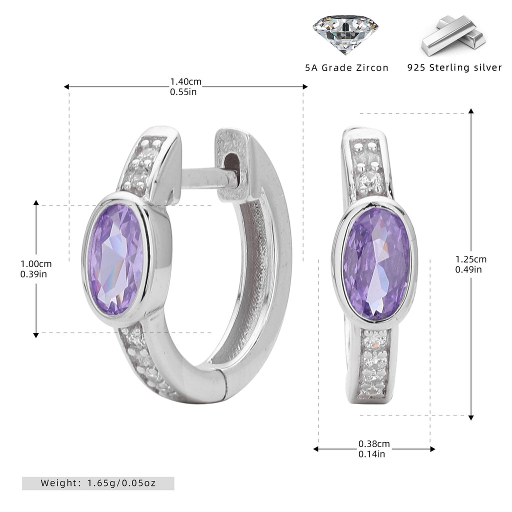 Damen Ohrhänger mit auffälligem ovalem Zirkon und goldfarbener 925er Sterling Silberfassung Shop Nory