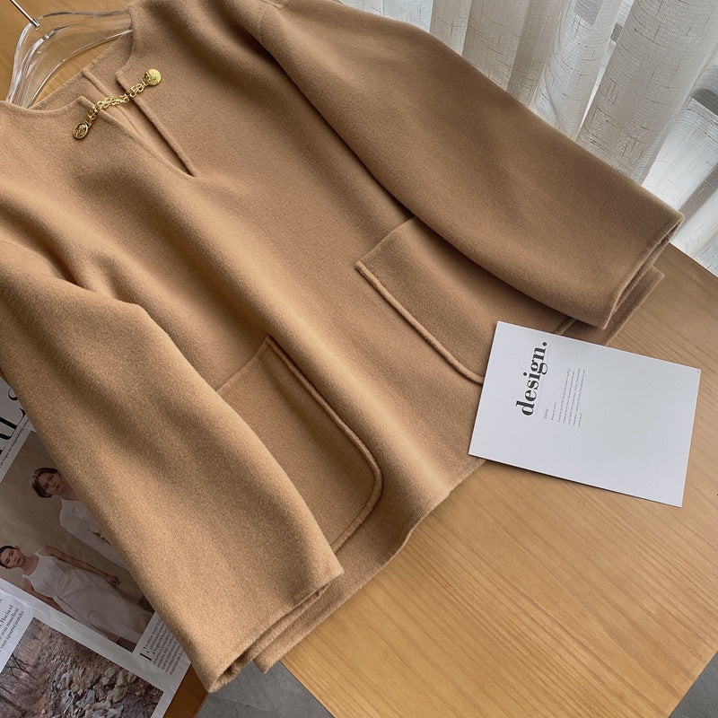 Damen Stilvolle Wolljacke mit langen Ärmeln Shop Nory