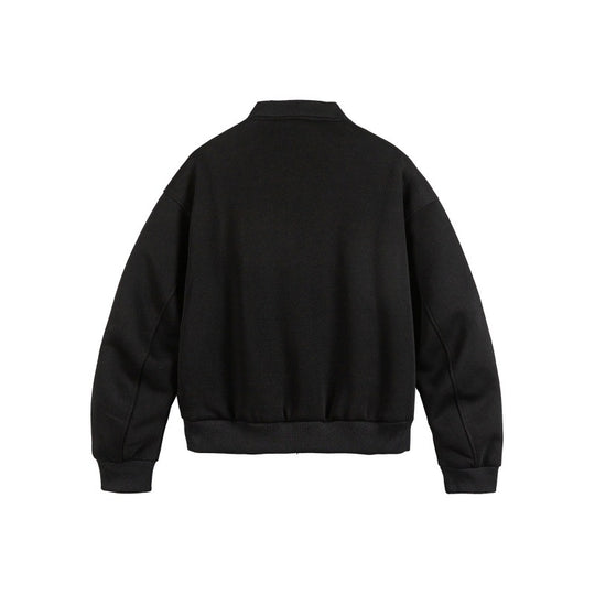 Unisex Boxy‑Sweatjacke mit durchgehendem Reißverschluss, Badge‑Applikationen und geripptem Saum Shop Nory