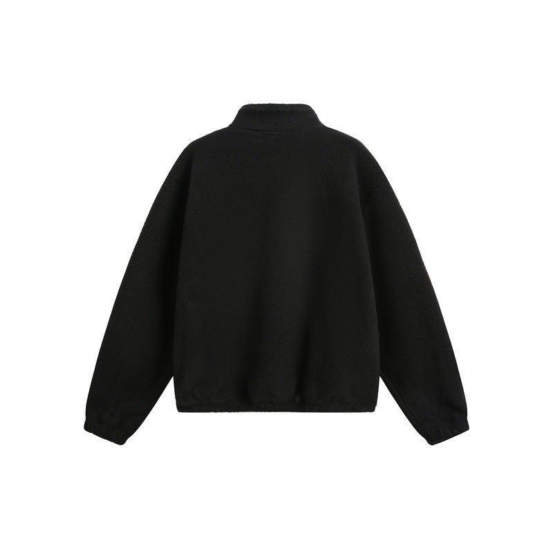 Unisex Oversize Fleece-Halbzip mit Stehkragen und Reißverschlusstaschen Shop Nory
