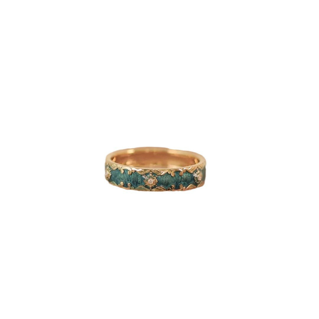 Damen filigraner Schmuckring mit kunstvollem Gold-Design und edlen Ziersteinen Shop Nory