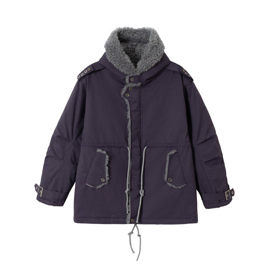 Damen Kurzparka mit Teddyfutter, Tunnelzug und Schnallenärmeln Shop Nory