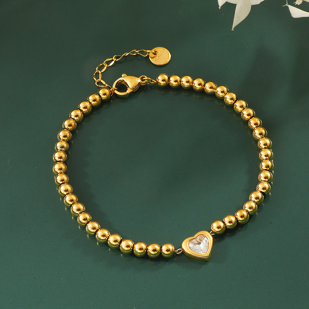 Damen Armband mit Herzen und Glitzerakzenten Shop Nory