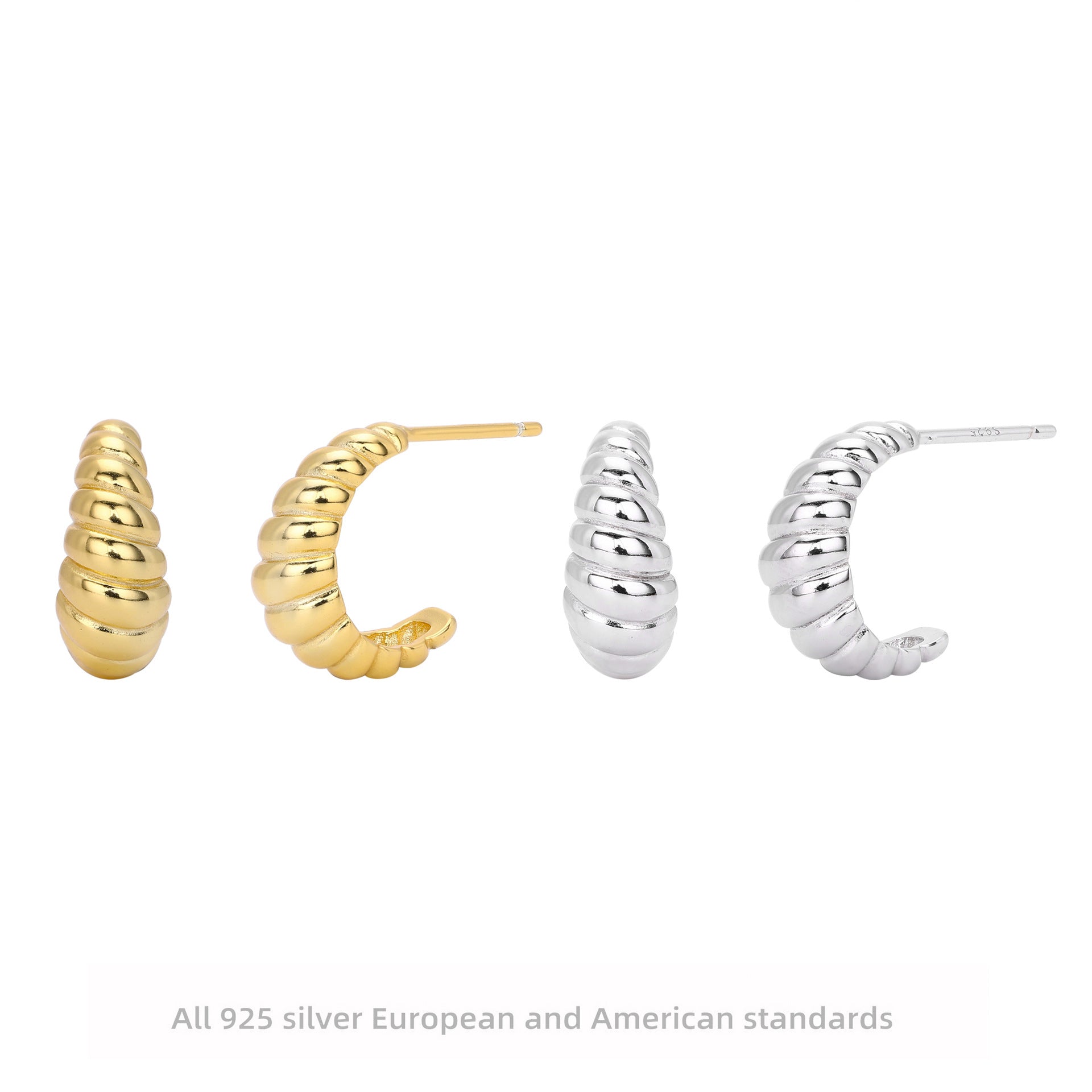 Damen Ohrhänger im modernen Muschel-Design aus hochwertigem 925 Sterling Silber Shop Nory