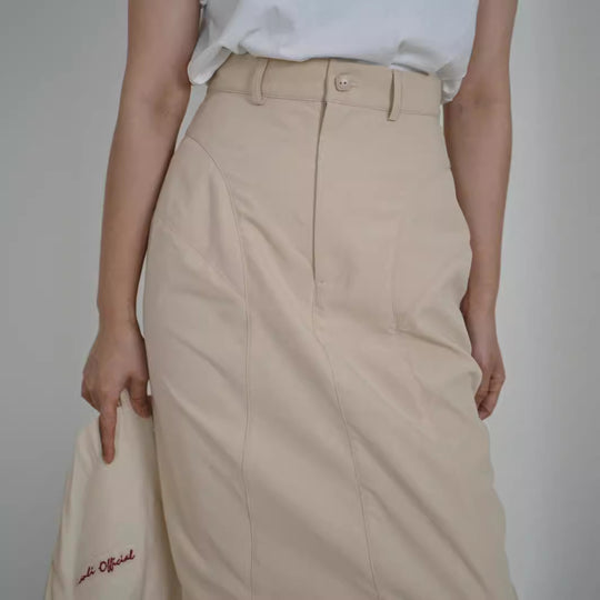Damen Eleganter Midirock mit innovativem Schnitt Shop Nory