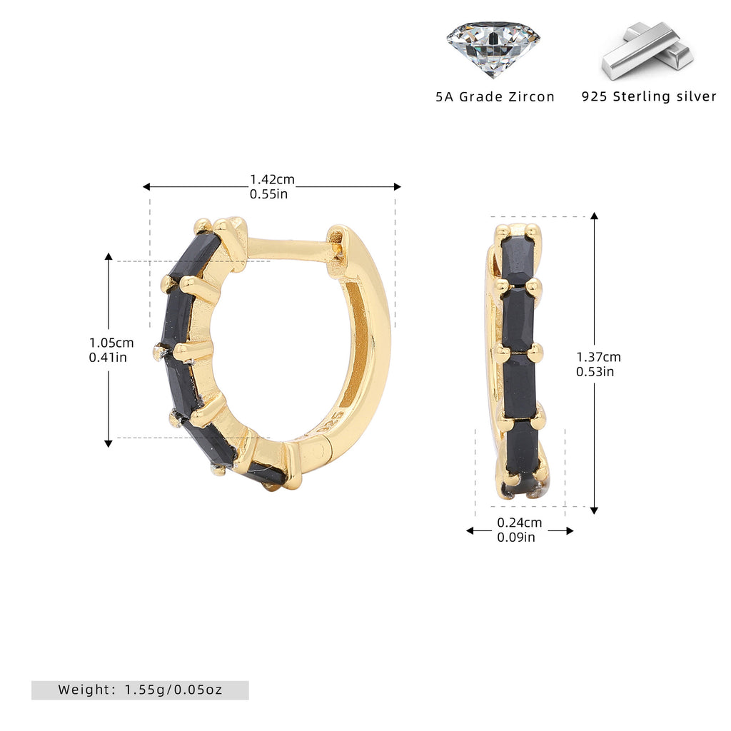 Damen Creolen mit funkelnden Zirkon-Elementen aus hochwertigem 925 Sterling Silber Shop Nory
