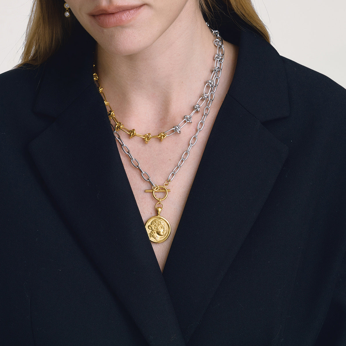 Damen Kette mit stylischem Knotendesign und verstellbarer Verlängerung Shop Nory