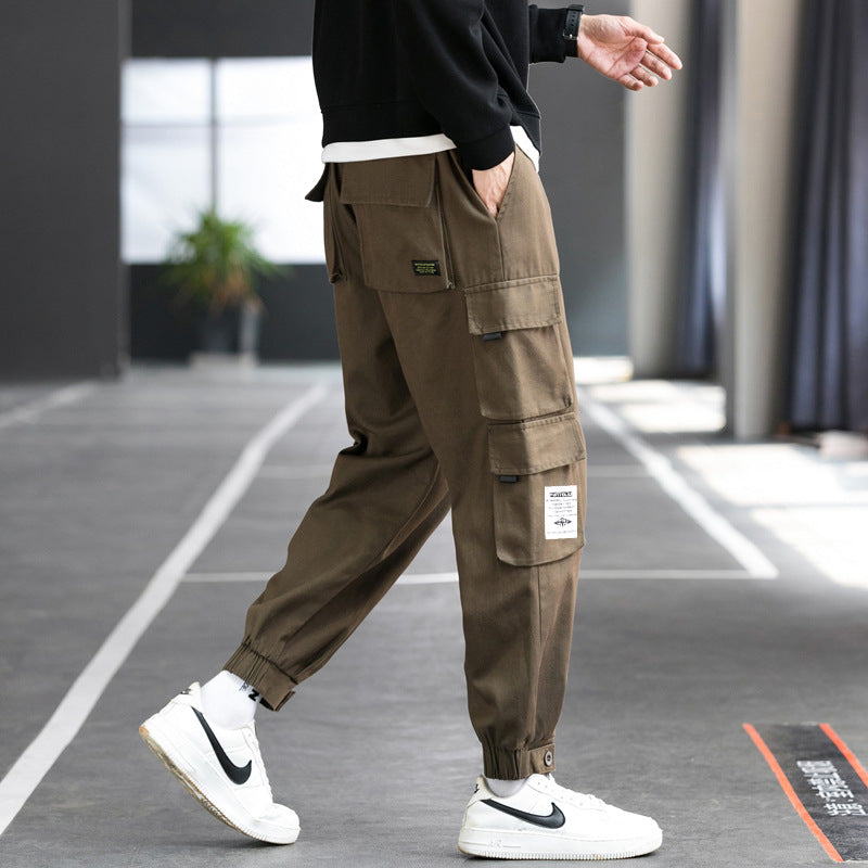 Herren Cargo-Joggerhose mit mehreren aufgesetzten Taschen, elastischem Bund und gekräuselten Knöcheln Shop Nory