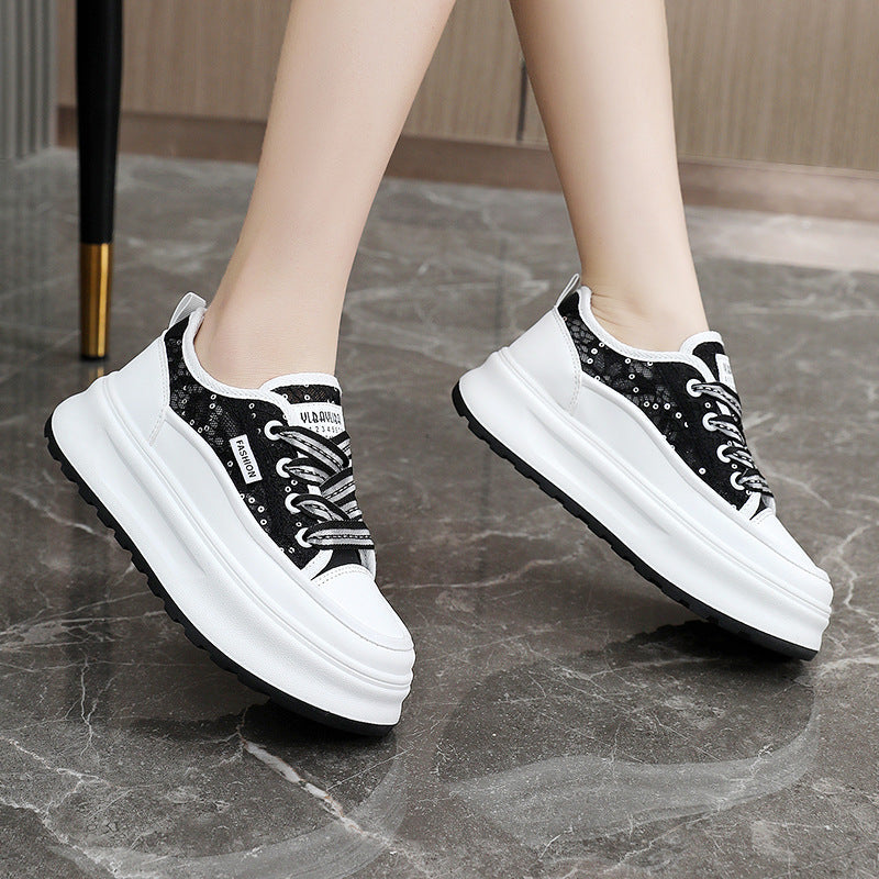 Damen modische Plateau Sneakers mit atmungsaktiver Mesh-Oberfläche und komfortabler Dämpfung Shopnory