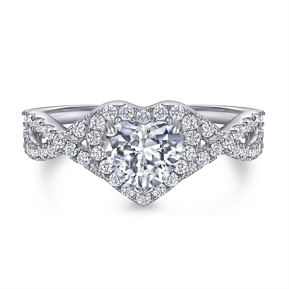 Damen Schmuckset mit eleganten Kristallringen, Ohrsteckern und Anhänger Shop Nory