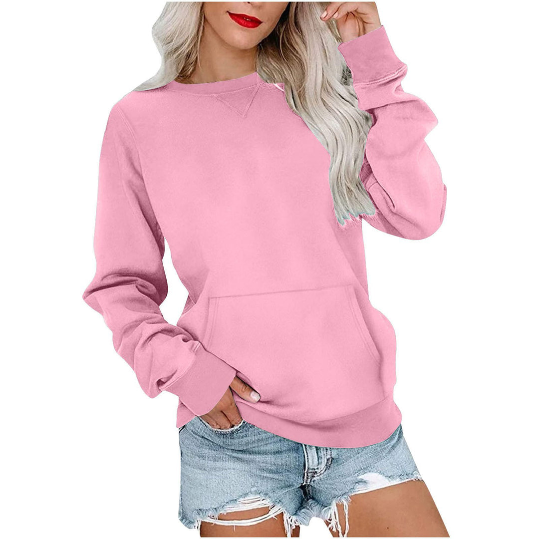 Damen Lockeres Sweatshirt mit Rundhalsausschnitt und Kängurutasche Shop Nory