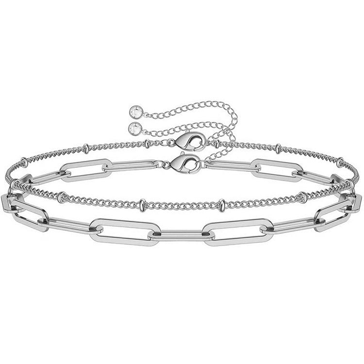 Damen Fußkettchen mit filigranem Gliederdesign und verstellbarem Verschluss Shop Nory