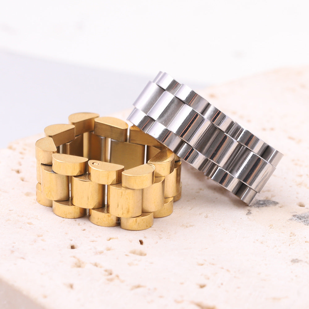 Damen Edelstahlarmband im modernen, geometrischen Design Shop Nory