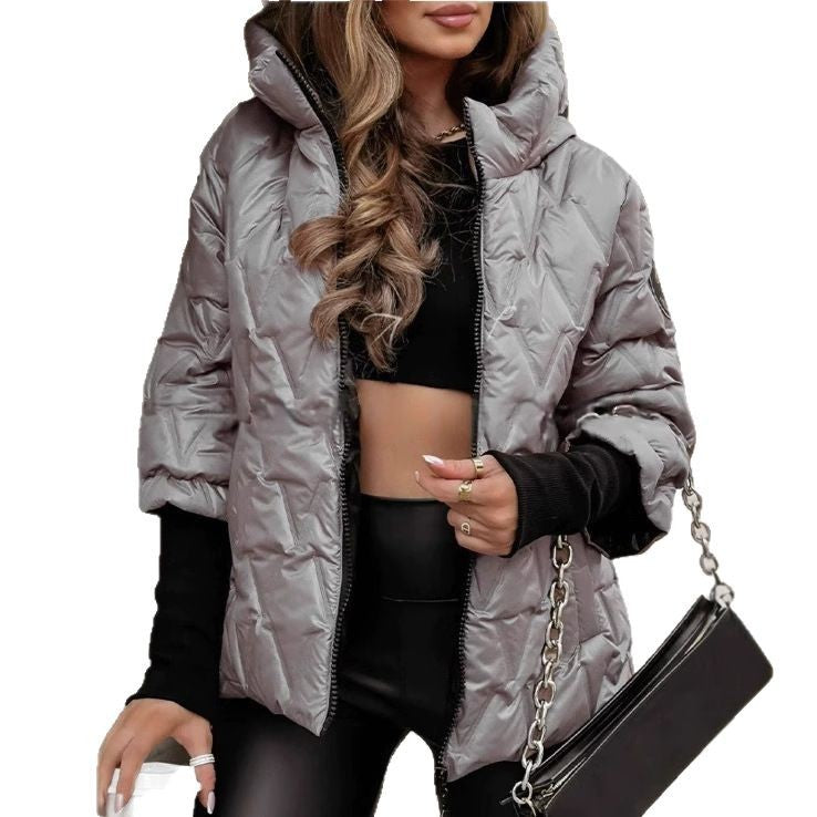 Damen Kurzjacke mit hohem Kragen aus leichtem Material