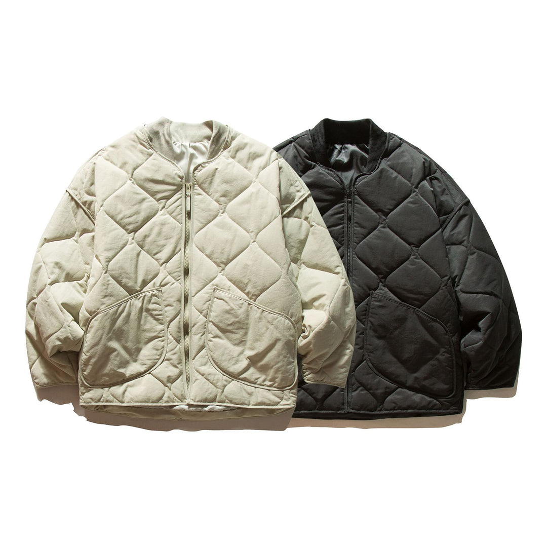 Unisex Kurz geschnittener gesteppter Bomber im Boxy‑Schnitt mit Rippkragen und extra großen Pattentaschen Shop Nory