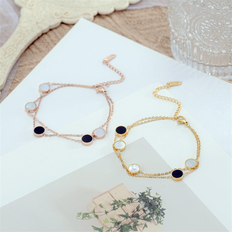 Damen Eleganter Armband mit geometrischen Anhängern Shop Nory