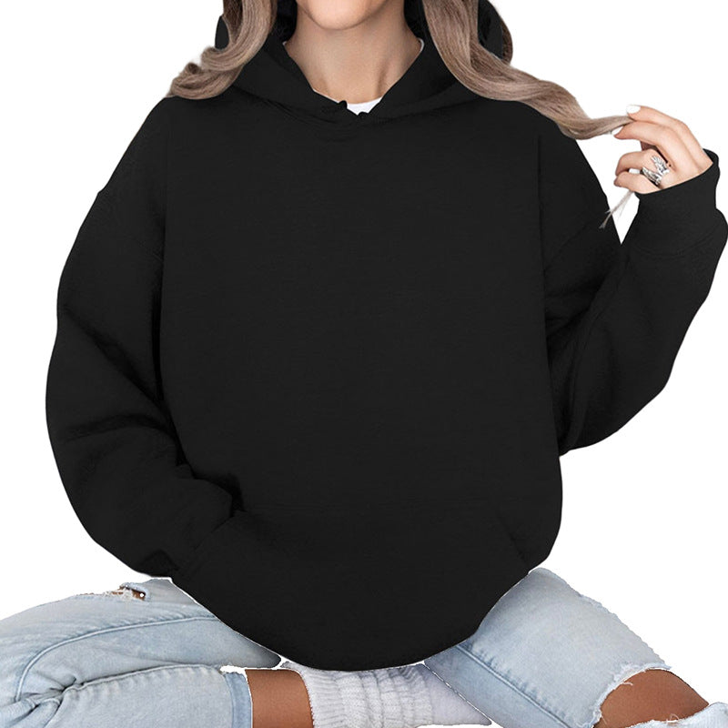 Damen Oversize-Kapuzenpullover im Cozy-Stil mit Kängurutasche und gerundetem Saum Shop Nory