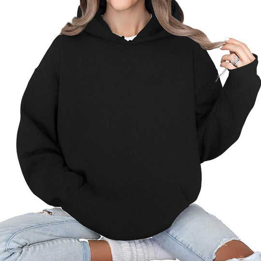 Damen Oversize-Kapuzenpullover im Cozy-Stil mit Kängurutasche und gerundetem Saum Shop Nory