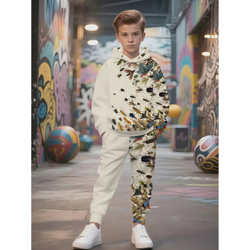 Unisex Kinder Jogginganzug mit Kapuzenpullover und detailreichem Auto-Print Shop Nory