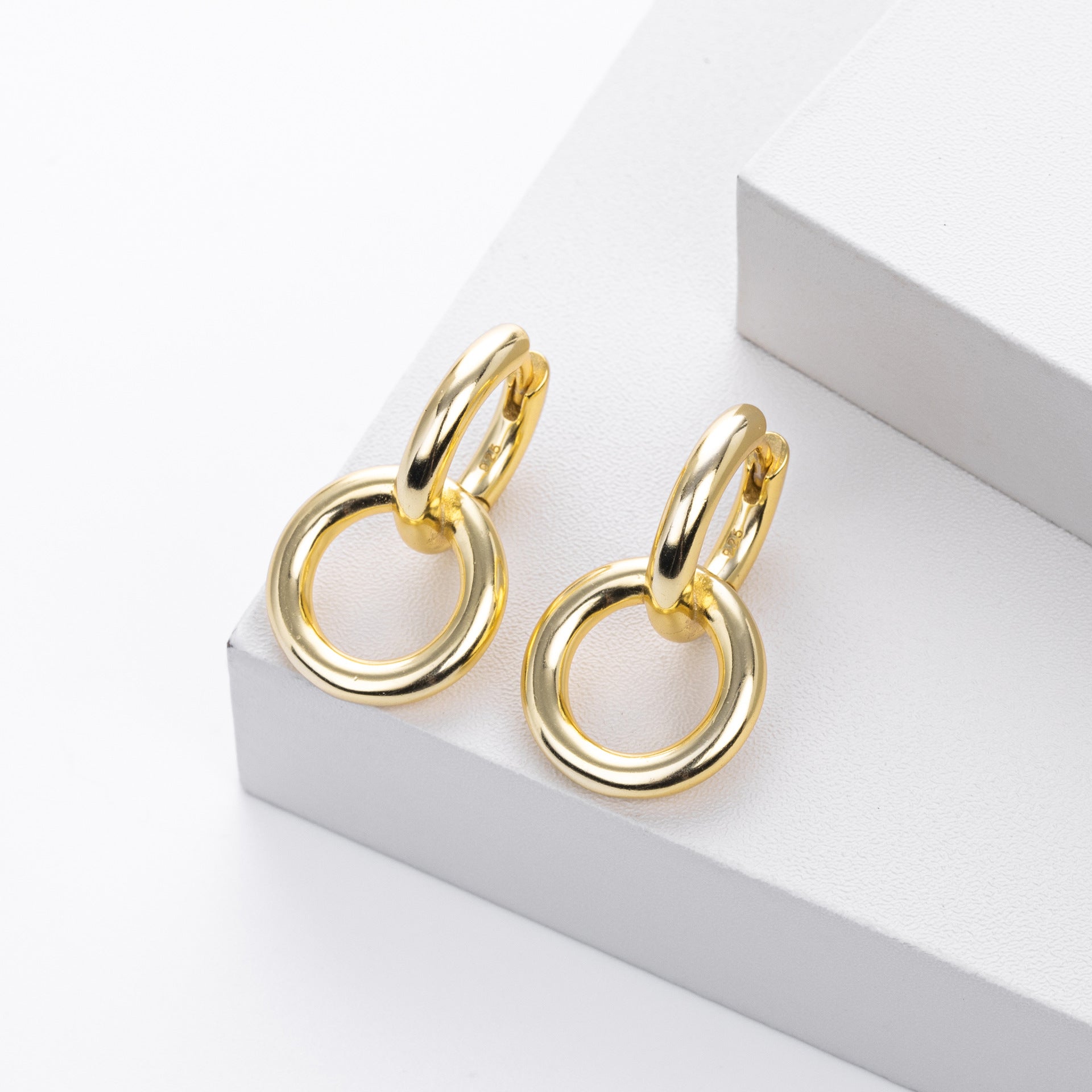 Damen Creolen mit doppeltem Ringdesign aus hochwertigem 925 Sterling Silber Shop Nory