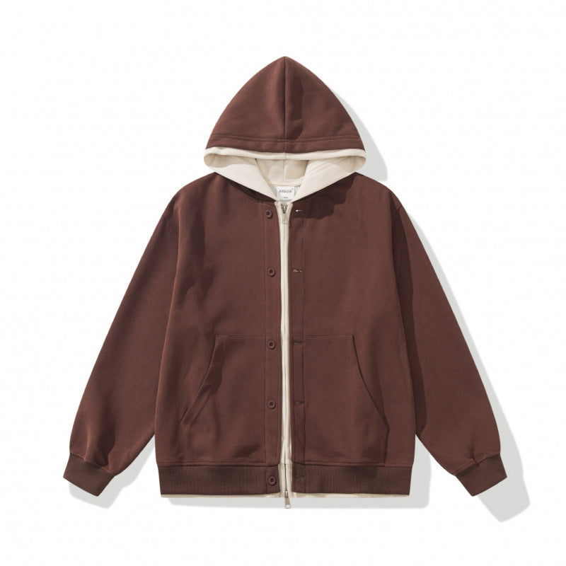 Unisex Oversize-Kapuzenjacke mit Doppelverschluss, Fleece-Innenfutter und Kängurutaschen Shop Nory