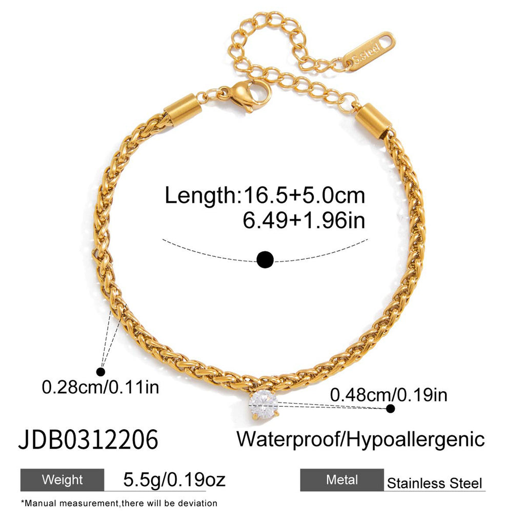 Damen Edelstahl-Armband mit Glitzer-Akzenten Shop Nory