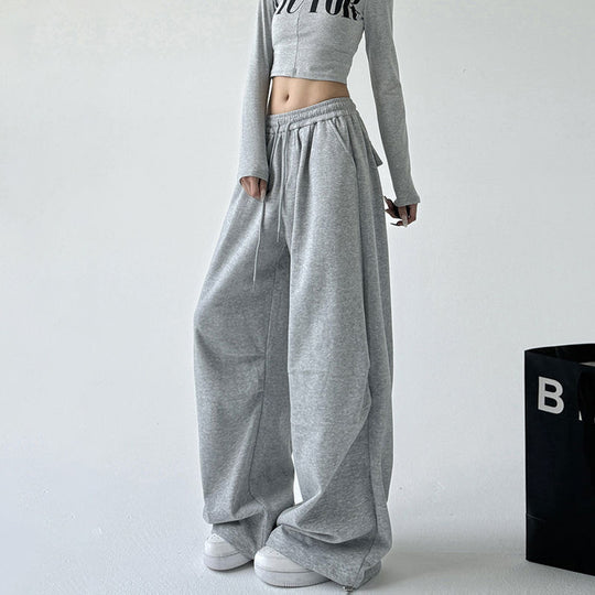 Damen nan weite Jogginghose mit extra weitem Bein und Kordelzugbund aus French Terry Shop Nory