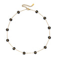Damen zarte Halskette mit floralen Akzenten und goldfarbener Kettengestaltung Shop Nory