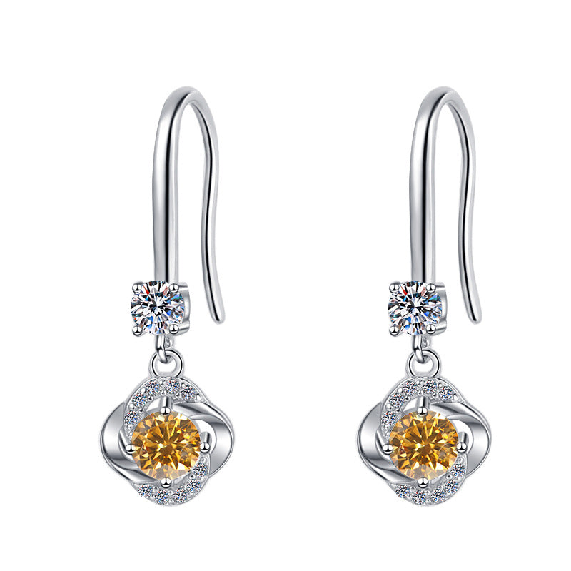 Damenohrringe mit funkelndem Zirkonia und elegantem Wellen-Design Shop Nory