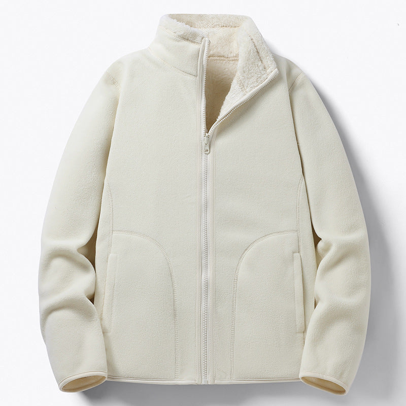 Damen Gefütterte Fleece-Jacke mit Teddyfutter, Stehkragen & durchgehendem Reißverschluss Shop Nory