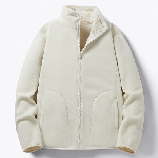 Damen Gefütterte Fleece-Jacke mit Teddyfutter, Stehkragen & durchgehendem Reißverschluss Shop Nory