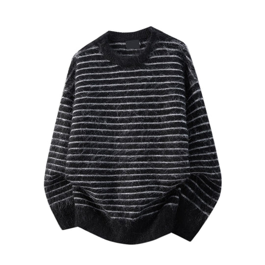 Damen Lässiger Strickpullover mit Streifen Shop Nory