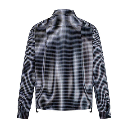 Herren kariertes Hemd mit durchgehender Knopfleiste, verstellbarem Saum und Kentkragen Shop Nory