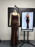Damen Fließendes Maxi-Kleid mit asymmetrischem Schnitt und raffiniertem Drapé