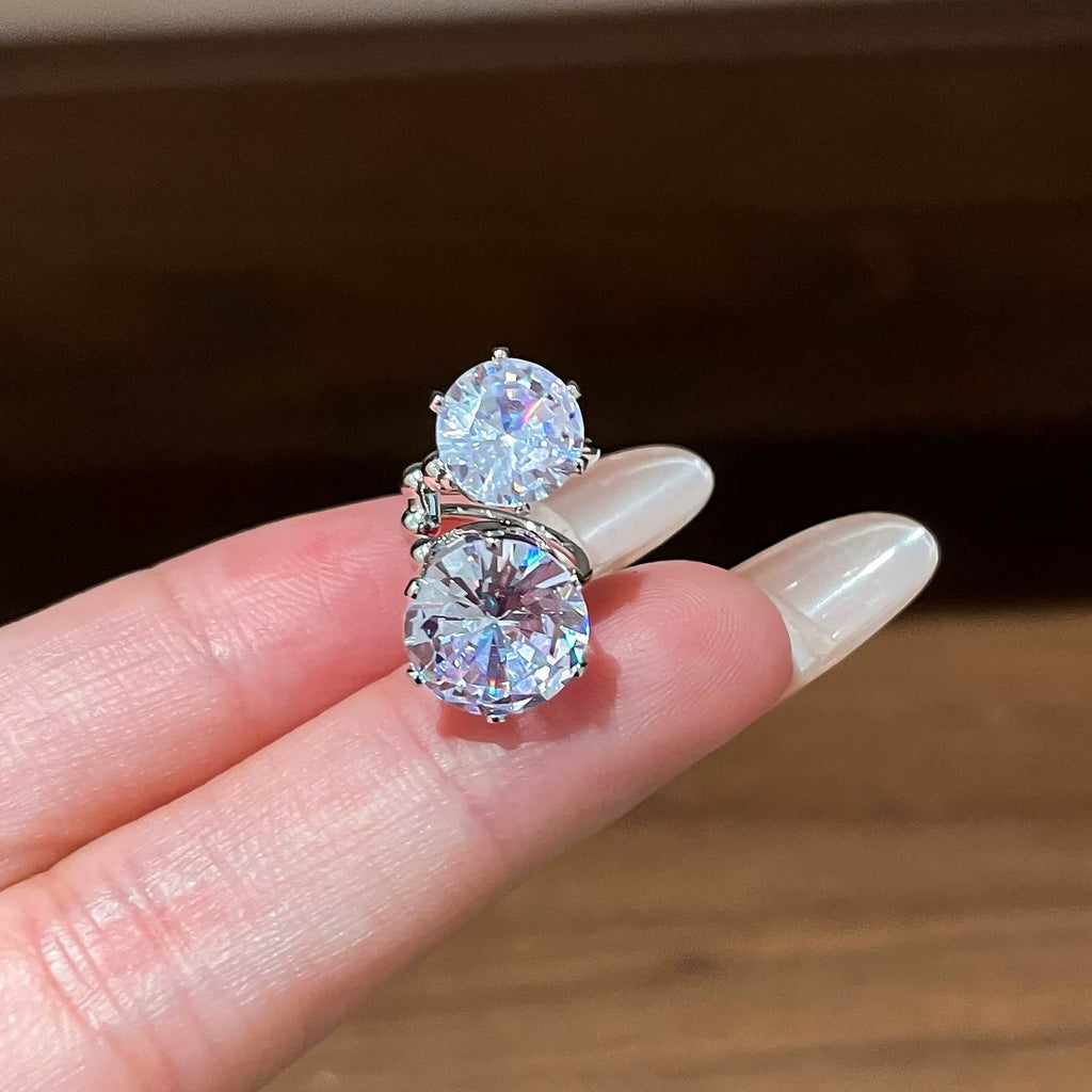Damen Ohrstecker mit funkelnden Kristalldesigns und elegantem Silberrahmen Shop Nory