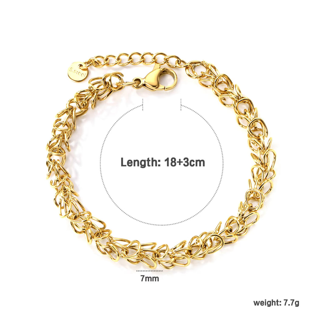 Damen trendiges Gliederarmband aus hochwertigem Edelstahl mit verstellbarem Verschluss Shop Nory