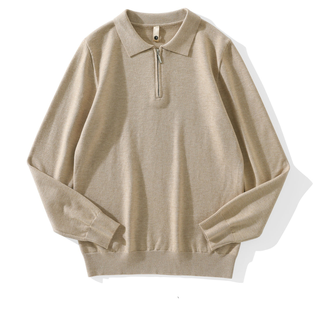 Herren Moderner Pullover mit Stehkragen und Reißverschluss Shop Nory