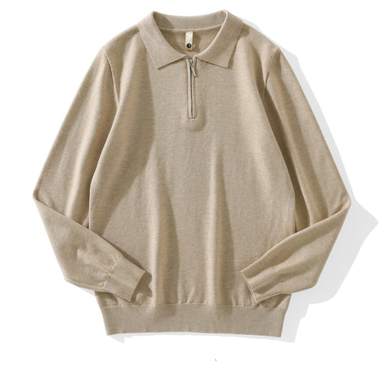 Herren Moderner Pullover mit Stehkragen und Reißverschluss Shop Nory